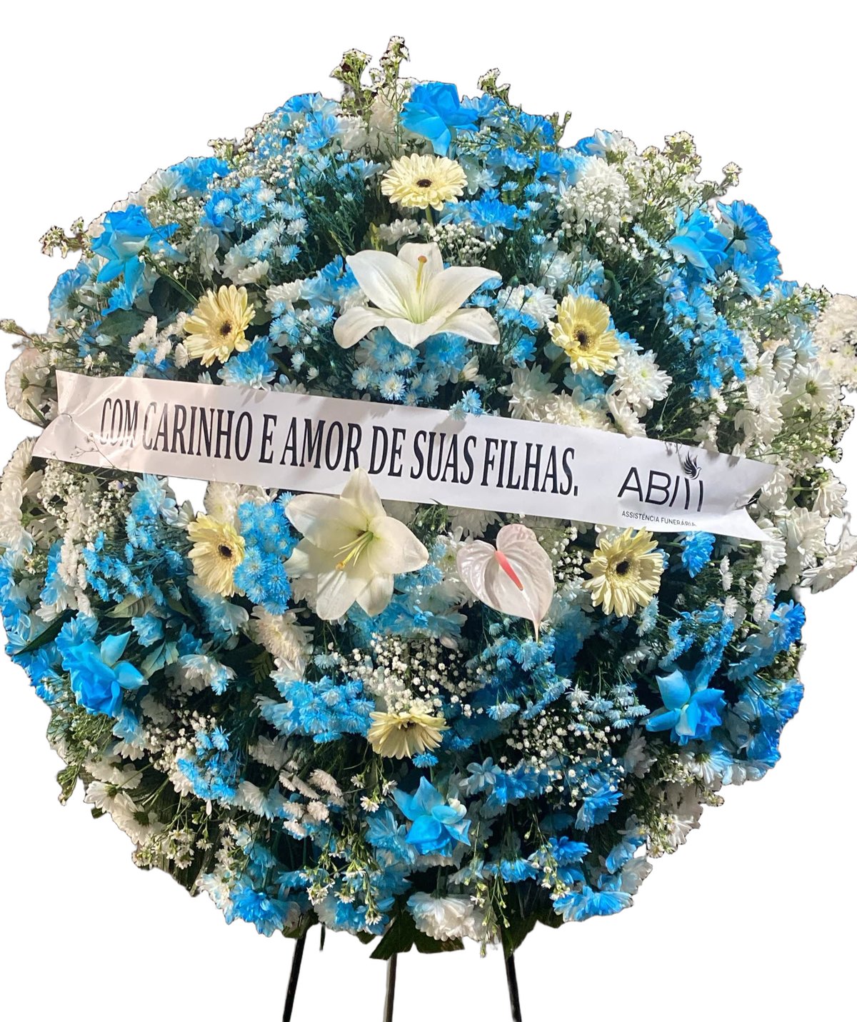 Coroa de flores azul