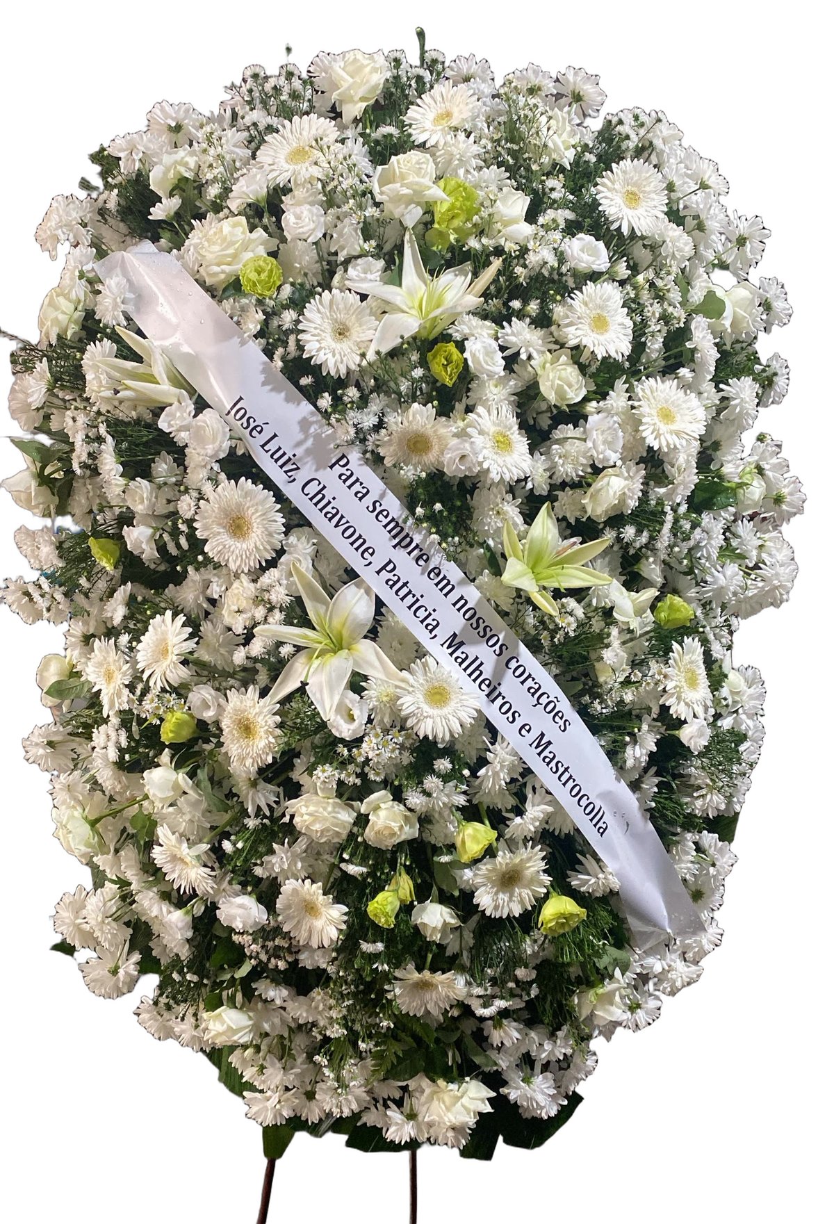 Coroa de flores branca clássica
