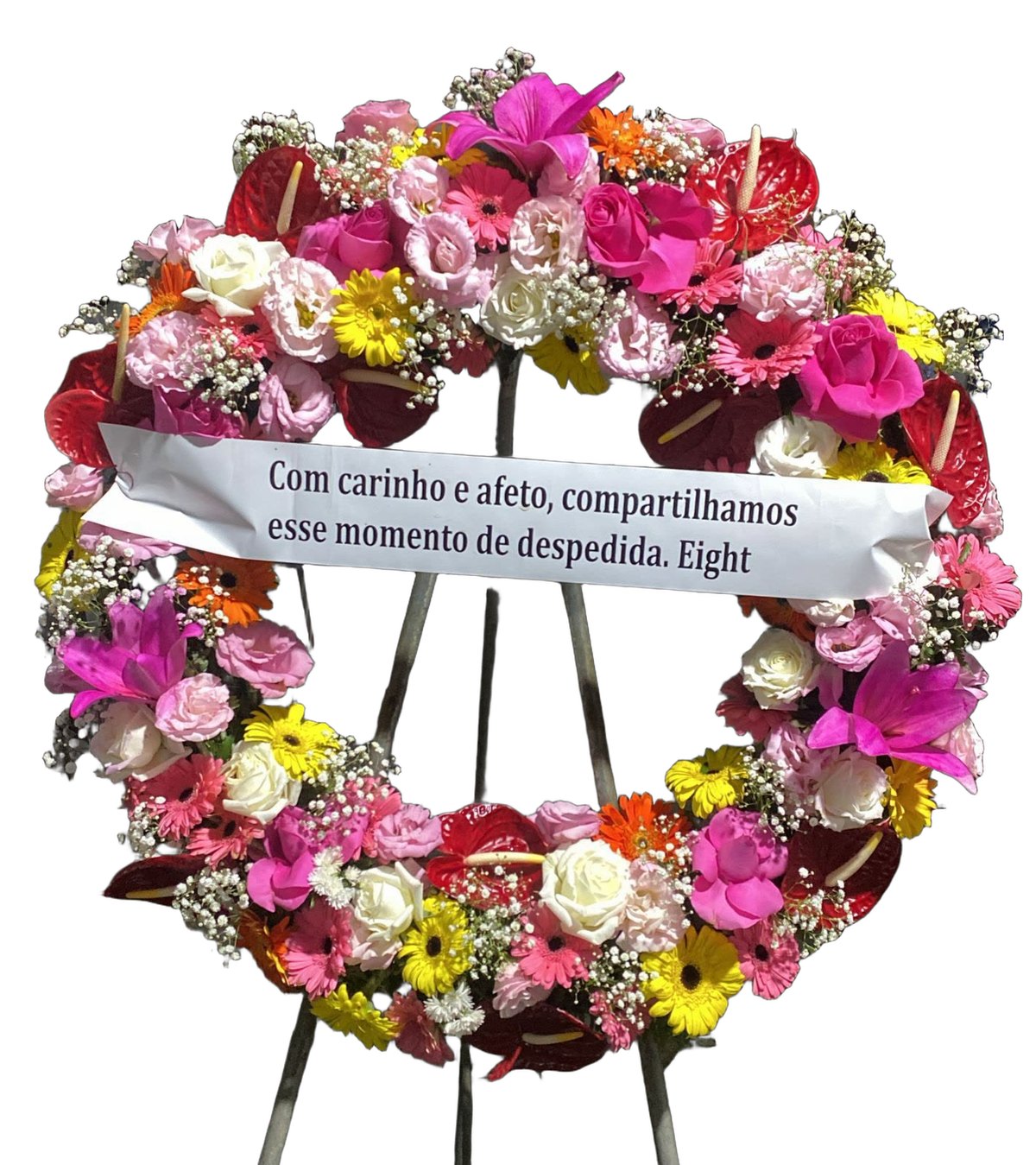 Coroa de flores redonda